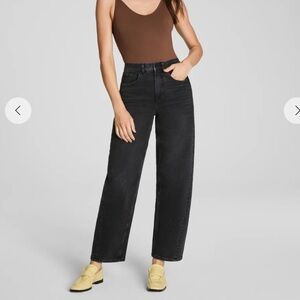 Spanx barrel leg ankle jeans black